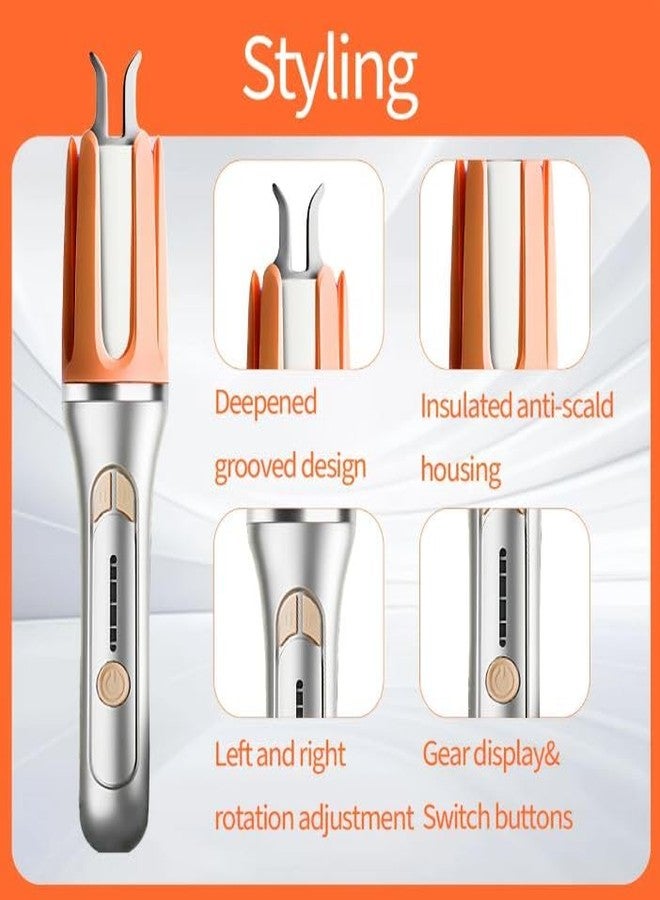 Abhsant Automatic Rotating Curler Easy With Comb & Hair Clips Self-Rotating Hair Curling Wand for All Types 3 Level Adjustment 2-Way Rotation Automatic Shut-Off(COPPER) - Image 4